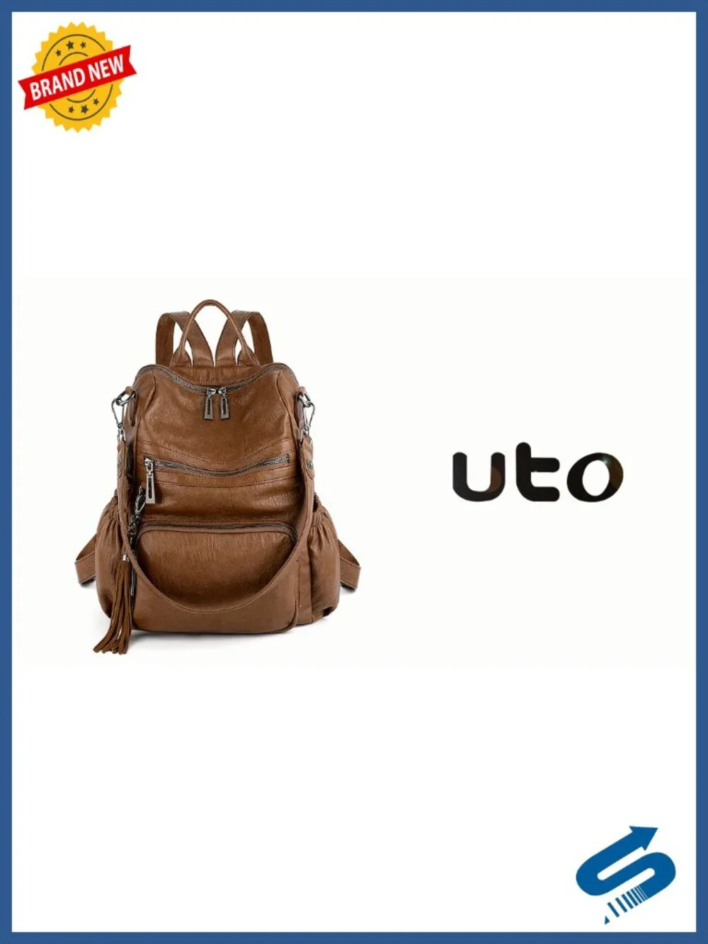 Women's Vegan Leather Convertible Backpack Purse with Tassel, Travel Rucksack